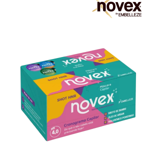 Novex Kit Cronograma Capilar Caixa Shot HNR 12 unidades